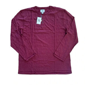 PX Clothing Mens Henley Blue Long Sleeve Shirt Textured Top Tee Buttons XXL NWT